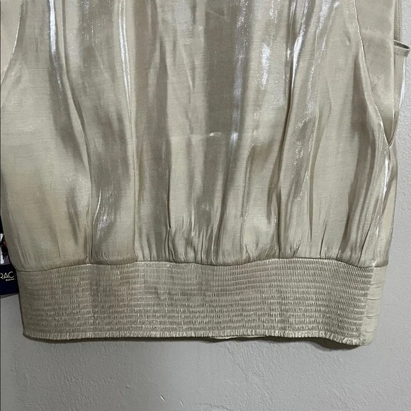 RACHEL Rachel Roy Metallic Cream Sleeveless Blouse - Picture 5 of 9